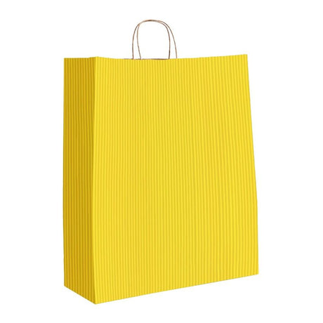 Yellow Varnish Stripe - Matte Shopping Bags - 16 x 6 x 19-1/4"
