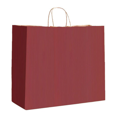 Brick Red Varnish Stripe - Matte Shopping Bags - 16 x 6 x 12-3/8"