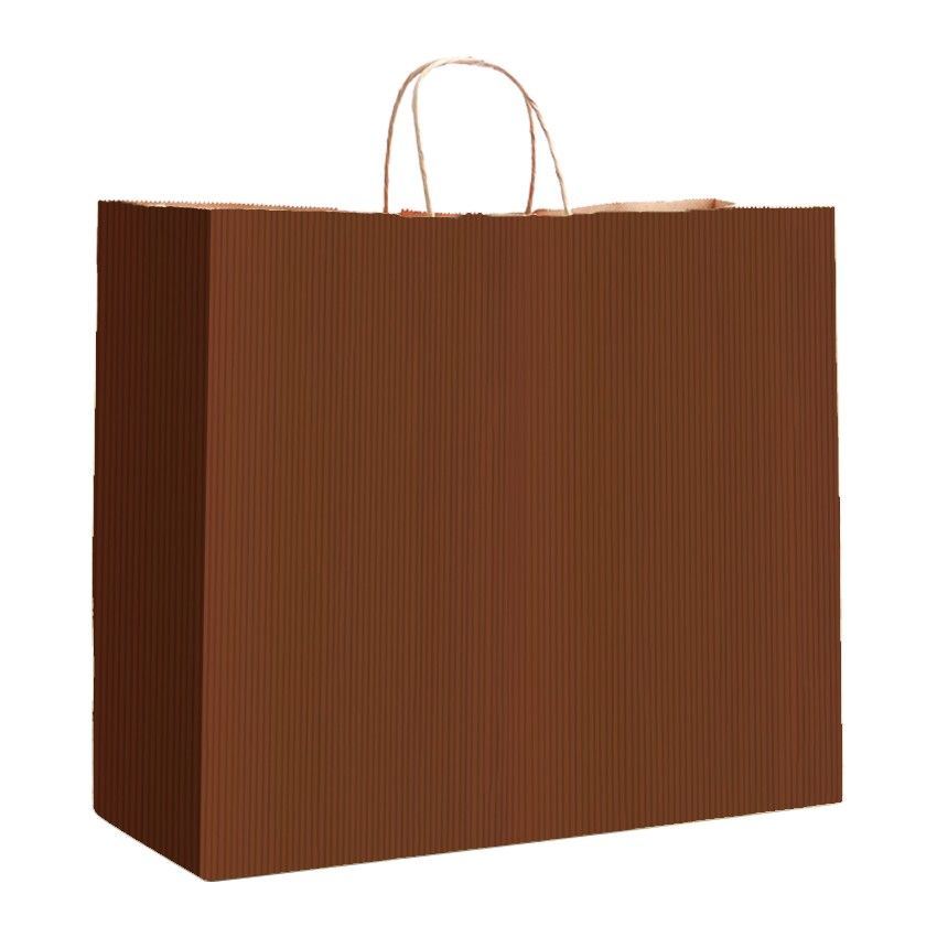 Cinnamon Varnish Stripe - Matte Shopping Bags - 16 x 6 x 12-3/8"