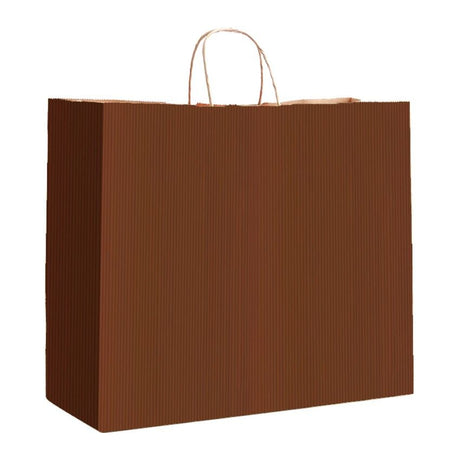 Cinnamon Varnish Stripe - Matte Shopping Bags - 16 x 6 x 12-3/8"