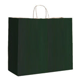Matte Kraft Hunter Green - Matte Shopping Bags - 16 x 6 x 12-3/8"