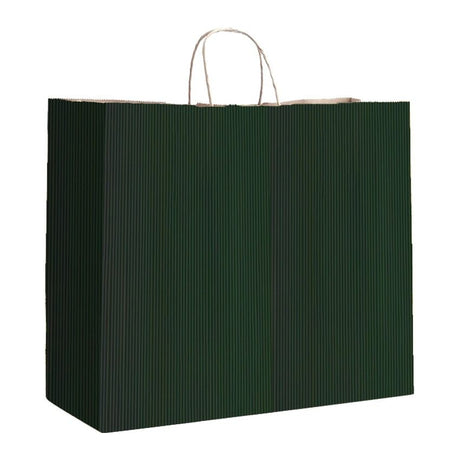 Matte Kraft Hunter Green - Matte Shopping Bags - 16 x 6 x 12-3/8"