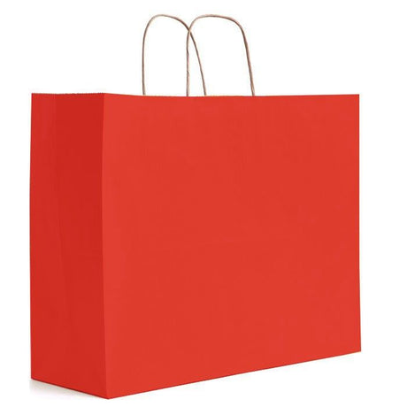 Matte Kraft Red - Matte Shopping Bags - 16 x 6 x 12-3/8"