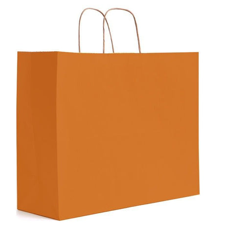 Matte Kraft Burnt Orange - Matte Shopping Bags - 16 x 6 x 12-3/8"