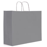 Matte Kraft Slate Gray - Matte Shopping Bags - 16 x 6 x 12-3/8"
