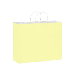 Matte Pastel Yellow - Matte Shopping Bags - 16 x 6 x 12-3/8"