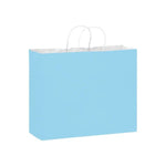 Matte Powder Blue - Matte Shopping Bags - 16 x 6 x 12-3/8"
