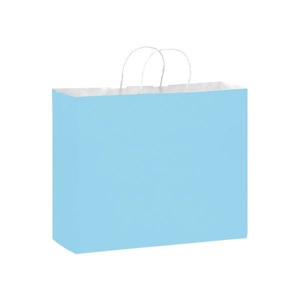 Matte Powder Blue - Matte Shopping Bags - 16 x 6 x 12-3/8"