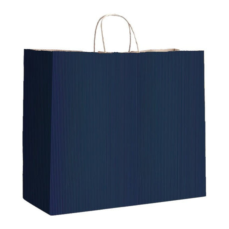 Navy Varnish Stripe - Matte Shopping Bags - 16 x 6 x 12-3/8"