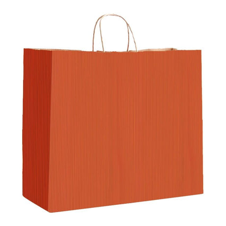 Terra Cotta Varnish Stripe - Matte Shopping Bags - 16 x 6 x 12-3/8"