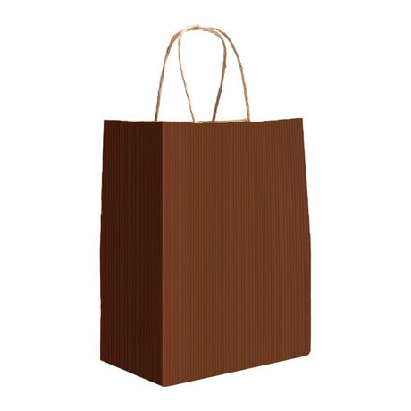 Cinnamon Varnish Stripe - Matte Shopping Bags - 8 x 4-3/4 x 10-3/8"