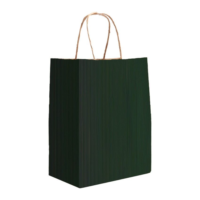 Matte Kraft Hunter Green - Matte Shopping Bags - 8 x 4-3/4 x 10-3/8"