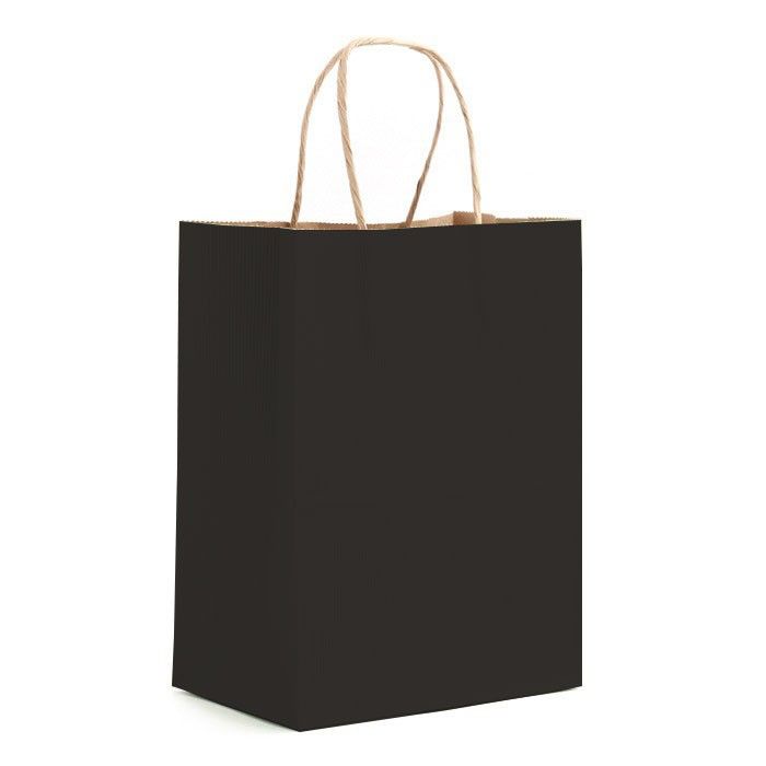 Matte Kraft Black - Matte Shopping Bags - 8 x 4-3/4 x 10-3/8"