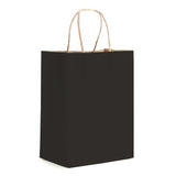 Matte Kraft Black - Matte Shopping Bags - 8 x 4-3/4 x 10-3/8"