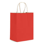 Matte Kraft Red - Matte Shopping Bags - 8 x 4-3/4 x 10-3/8"