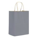 Matte Kraft Slate Gray - Matte Shopping Bags - 8 x 4-3/4 x 10-3/8"