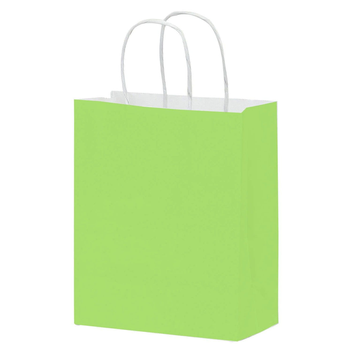 Matte Lime Green - Matte Shopping Bags - 8 x 4-3/4 x 10-3/8"