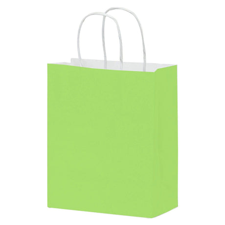 Matte Lime Green - Matte Shopping Bags - 8 x 4-3/4 x 10-3/8"