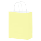 Matte Pastel Yellow - Matte Shopping Bags - 8 x 4-3/4 x 10-3/8"