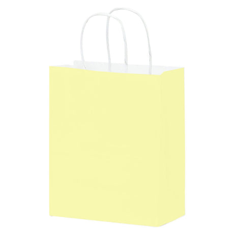 Matte Pastel Yellow - Matte Shopping Bags - 8 x 4-3/4 x 10-3/8"