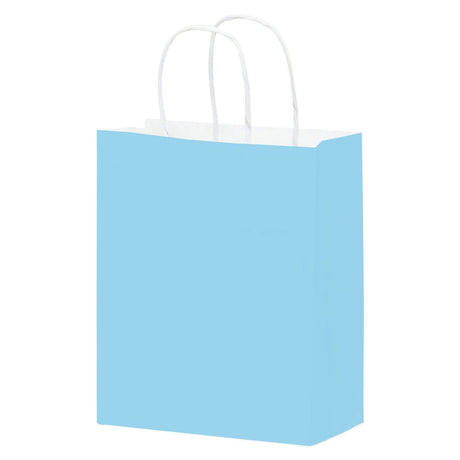 Matte Powder Blue - Matte Shopping Bags - 8 x 4-3/4 x 10-3/8"