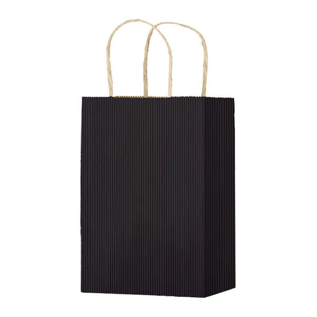 Black Varnish Stripe - Matte Shopping Bags - 5-1/4 x 3-1/4 x 8-3/8"