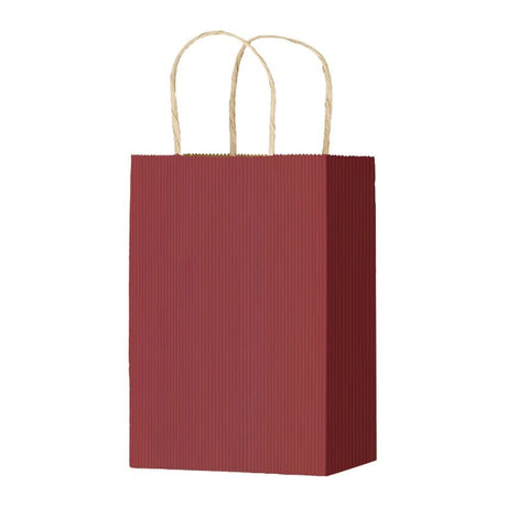 Brick Red Varnish Stripe - Matte Shopping Bags - 5-1/4 x 3-1/4 x 8-3/8"