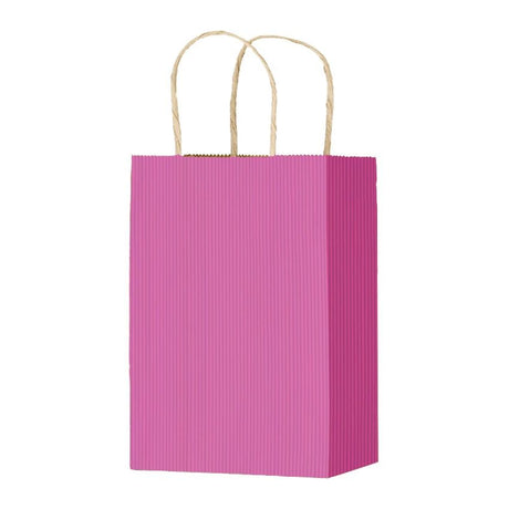 Cerise Varnish Stripe - Matte Shopping Bags - 5-1/4 x 3-1/4 x 8-3/8"