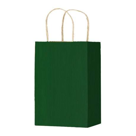 Forest Green Varnish Stripe - Matte Shopping Bags - 5-1/4 x 3-1/4 x 8-3/8"