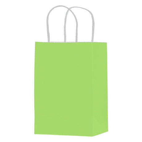 Matte Lime Green - Matte Shopping Bags - 5-1/4 x 3-1/4 x 8-3/8"