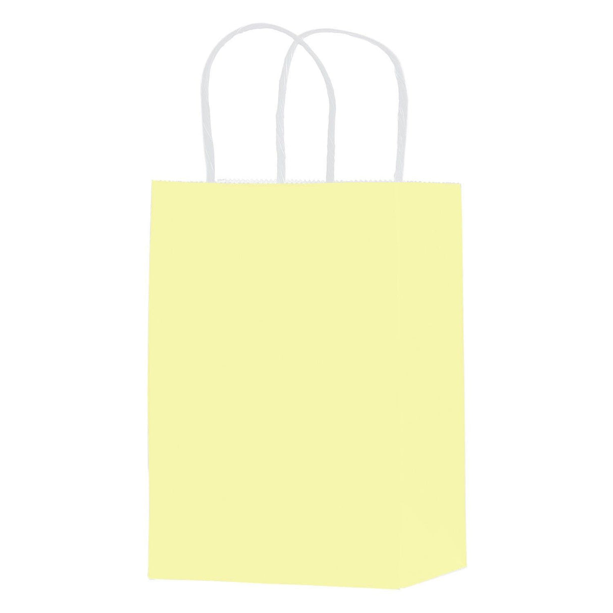Matte Pastel Yellow - Matte Shopping Bags - 5-1/4 x 3-1/4 x 8-3/8"