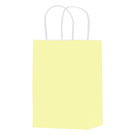 Matte Pastel Yellow - Matte Shopping Bags - 5-1/4 x 3-1/4 x 8-3/8"