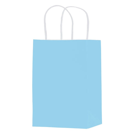 Matte Powder Blue - Matte Shopping Bags - 5-1/4 x 3-1/4 x 8-3/8"