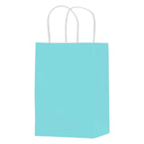 Matte Turquoise - Matte Shopping Bags - 5-1/4 x 3-1/4 x 8-3/8"