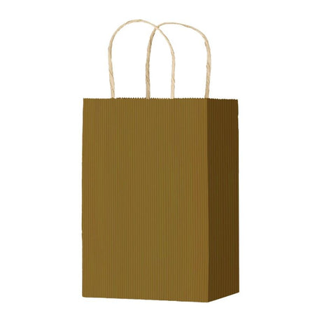 Olive Varnish Stripe - Matte Shopping Bags - 5-1/4 x 3-1/4 x 8-3/8"