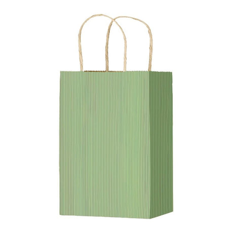 Sage Varnish Stripe - Matte Shopping Bags - 5-1/4 x 3-1/4 x 8-3/8"