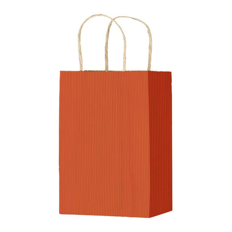 Terra Cotta Varnish Stripe - Matte Shopping Bags - 5-1/4 x 3-1/4 x 8-3/8"