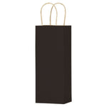 Matte Kraft Black - Wine Bag - Paper - 5-1/4 x 3-1/2 x 13" (Single Bottle)