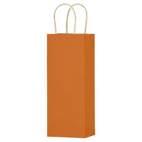 Matte Kraft Burnt Orange - Wine Bag - Paper - 5-1/4 x 3-1/2 x 13" (Single Bottle)