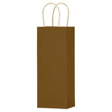 Matte Kraft Chocolate - Wine Bag - Paper - 6-1/2 x 3-1/2 x 13" (Double Bottle)