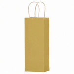 Matte Kraft Metallic Gold - Wine Bag - Paper - 5-1/4 x 3-1/2 x 13" (Single Bottle)