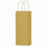 Matte Kraft Metallic Gold - Wine Bag - Paper - 5-1/4 x 3-1/2 x 13" (Single Bottle)
