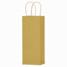 Matte Kraft Metallic Gold - Wine Bag - Paper - 5-1/4 x 3-1/2 x 13" (Single Bottle)