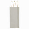 Matte Kraft Metallic Silver - Wine Bag - Paper - 5-1/4 x 3-1/2 x 13" (Single Bottle)