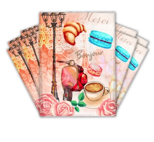 Paris Butterfly Rose Poly Mailers Size 10x13 Shipping Bags