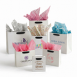Black Tie - White Manhattan Bags with Black Handles