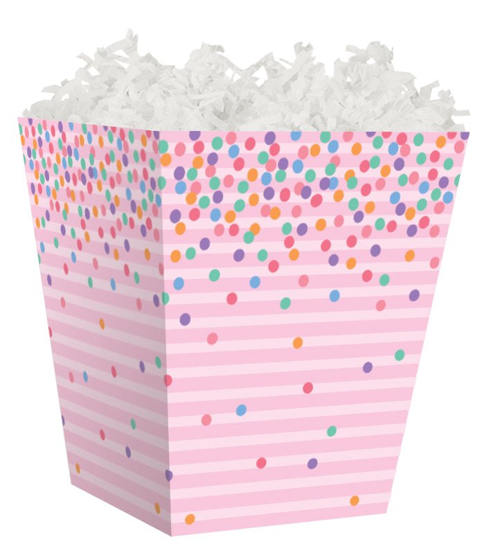 Pastel Stripes Confetti - Sweet Treat Boxes - 4 x 4 x 4-1/2"