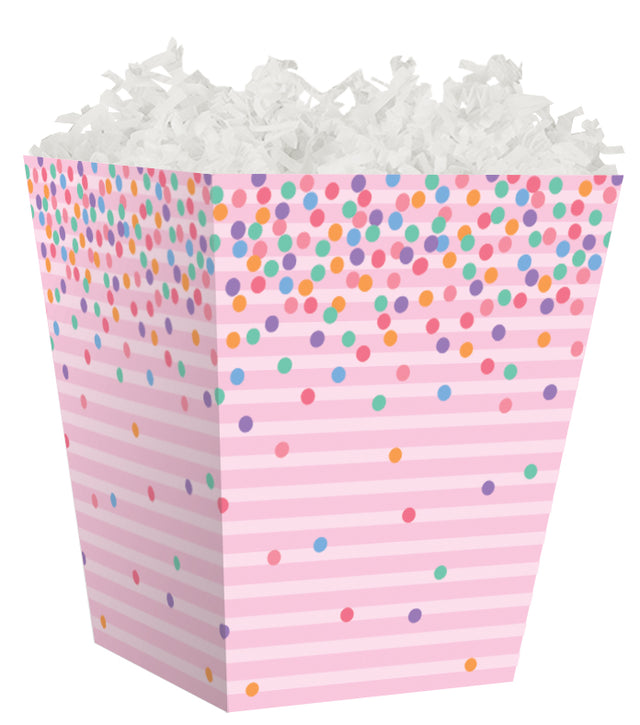 Pastel Stripes Confetti - Sweet Treat Boxes - 4 x 4 x 4-1/2"