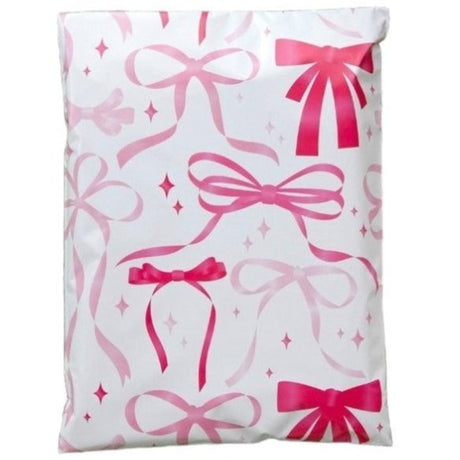 Pink Bow Poly Mailers Size 10x13 Shipping Bags