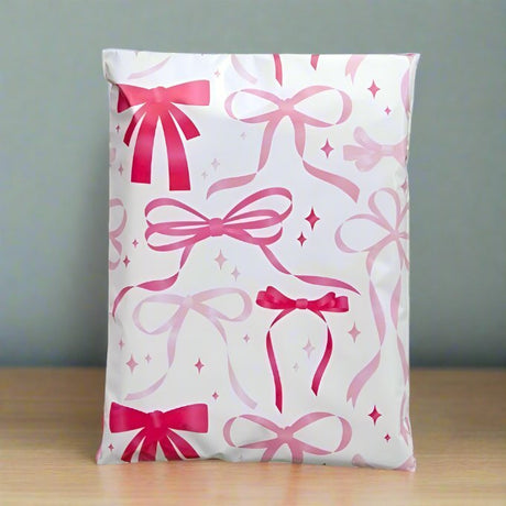 Pink Bow Poly Mailers Size 10x13 Shipping Bags
